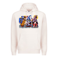 Pale Pink USA 4th of July gnomes  4th of july Premium Hoodie - CowGirlArtShop