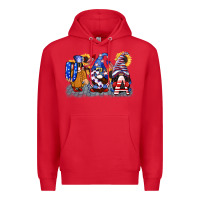 Red USA 4th of July gnomes  4th of july Premium Hoodie - CowGirlArtShop