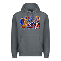 Rock USA 4th of July gnomes  4th of july Premium Hoodie - CowGirlArtShop