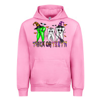 Fuchsia Pink trick or teeth Urban Hoodie - CowhideDigitalArt