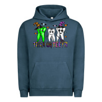 Pigment Midnight Navy trick or teeth Urban Hoodie - CowhideDigitalArt