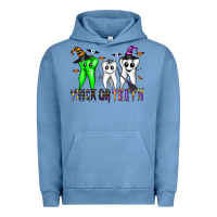 Pigment Pebble Blue trick or teeth Urban Hoodie - CowhideDigitalArt