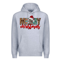 Heather Grey merry christmas Premium Hoodie - CowhideDigitalArt