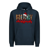 Navy merry christmas Premium Hoodie - CowhideDigitalArt