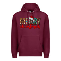Burgundy merry christmas Premium Hoodie - CowhideDigitalArt