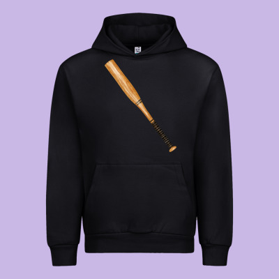 Wooden Softball Bat Urban Hoodie Designed By Fadigitalartstudio