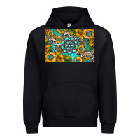 Black western turquoise and sunflowers skinny metal can holder Urban Hoodie - HRA Design Shop