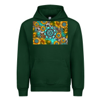 Forest Green western turquoise and sunflowers skinny metal can holder Urban Hoodie - HRA Design Shop