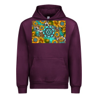Mauve Wine western turquoise and sunflowers skinny metal can holder Urban Hoodie - HRA Design Shop