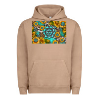 Pigment Burro western turquoise and sunflowers skinny metal can holder Urban Hoodie - HRA Design Shop