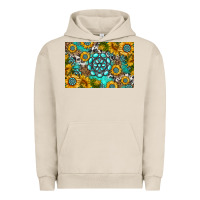 Pigment French Oak western turquoise and sunflowers skinny metal can holder Urban Hoodie - HRA Design Shop