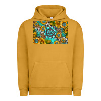 Pigment Peanut Butter western turquoise and sunflowers skinny metal can holder Urban Hoodie - HRA Design Shop