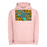 Pigment Salmon western turquoise and sunflowers skinny metal can holder Urban Hoodie - HRA Design Shop