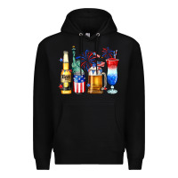 Black 4th of July American drinks Premium Hoodie - Neo Western