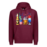 Burgundy 4th of July American drinks Premium Hoodie - Neo Western
