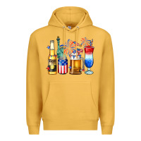 Mustard 4th of July American drinks Premium Hoodie - Neo Western