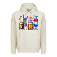 Oatmeal Heather 4th of July American drinks Premium Hoodie - Neo Western