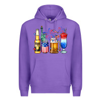 Purple 4th of July American drinks Premium Hoodie - Neo Western