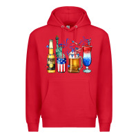 Red 4th of July American drinks Premium Hoodie - Neo Western