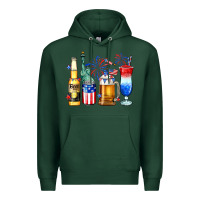 Sports Green 4th of July American drinks Premium Hoodie - Neo Western
