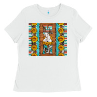 White goat family mom sunflowers serape leopard cowhide tumbler Ladies Tee - Artiststas
