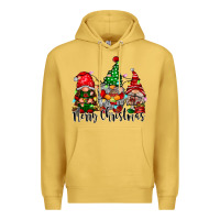 Antique Gold merry christmas gnomes Premium Hoodie - CowhideDigitalArt