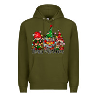 Army Green merry christmas gnomes Premium Hoodie - CowhideDigitalArt