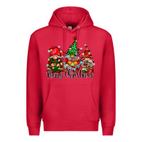 Cardinal merry christmas gnomes Premium Hoodie - CowhideDigitalArt