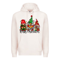 Pale Pink merry christmas gnomes Premium Hoodie - CowhideDigitalArt