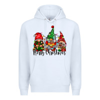 White merry christmas gnomes Premium Hoodie - CowhideDigitalArt