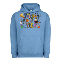 Pigment Pebble Blue trick or treat Urban Hoodie - CowhideDigitalArt