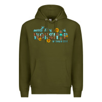 Army Green made to worship with sunflowers Premium Hoodie - HRA Design Shop