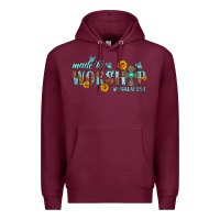 Burgundy made to worship with sunflowers Premium Hoodie - HRA Design Shop