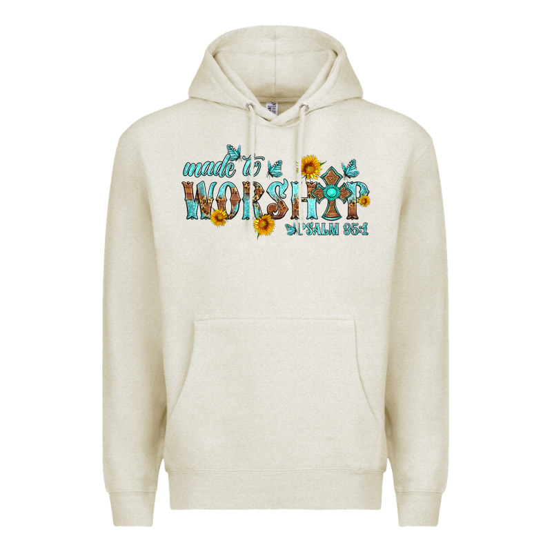 Made To Worship With Sunflowers Premium Hoodie by HRA Design Shop | Teevron
