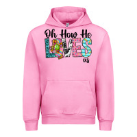 Fuchsia Pink Oh how he loves us Urban Hoodie - Neo Western