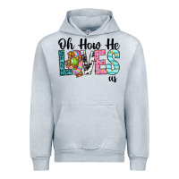 Heather Grey Oh how he loves us Urban Hoodie - Neo Western