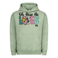 Pigment Oil Green Oh how he loves us Urban Hoodie - Neo Western