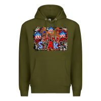 Army Green Oh my stars chicken 4th of july Premium Hoodie - CowGirlArtShop