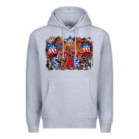 Heather Grey Oh my stars chicken 4th of july Premium Hoodie - CowGirlArtShop