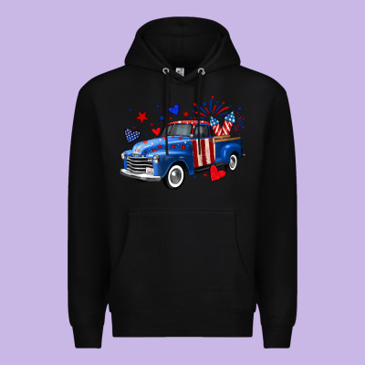4th Of July American Flag Truck Premium Hoodie Designed By Neo Western