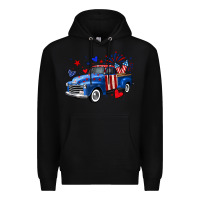 Black 4th of July American flag truck Premium Hoodie - Neo Western