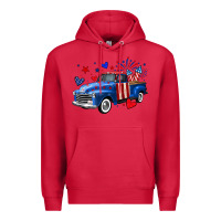 Cardinal 4th of July American flag truck Premium Hoodie - Neo Western