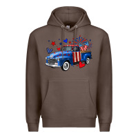 Coffee 4th of July American flag truck Premium Hoodie - Neo Western