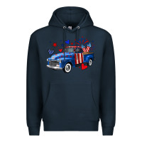Navy 4th of July American flag truck Premium Hoodie - Neo Western