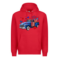 Red 4th of July American flag truck Premium Hoodie - Neo Western