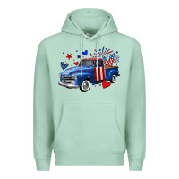 Seafoam 4th of July American flag truck Premium Hoodie - Neo Western