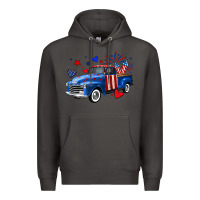 Smoke 4th of July American flag truck Premium Hoodie - Neo Western
