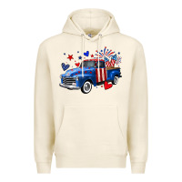 Tofu 4th of July American flag truck Premium Hoodie - Neo Western