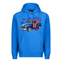 True Royal 4th of July American flag truck Premium Hoodie - Neo Western