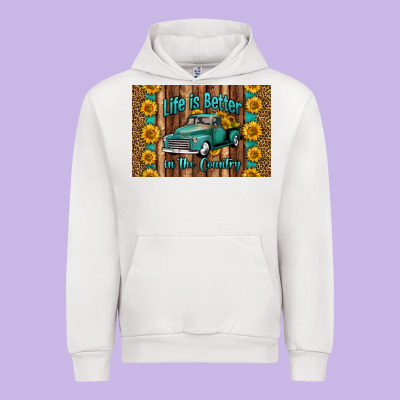 Life Is Better In The Country Skinny Metal Can Holder Urban Hoodie Designed By Hra Design Shop